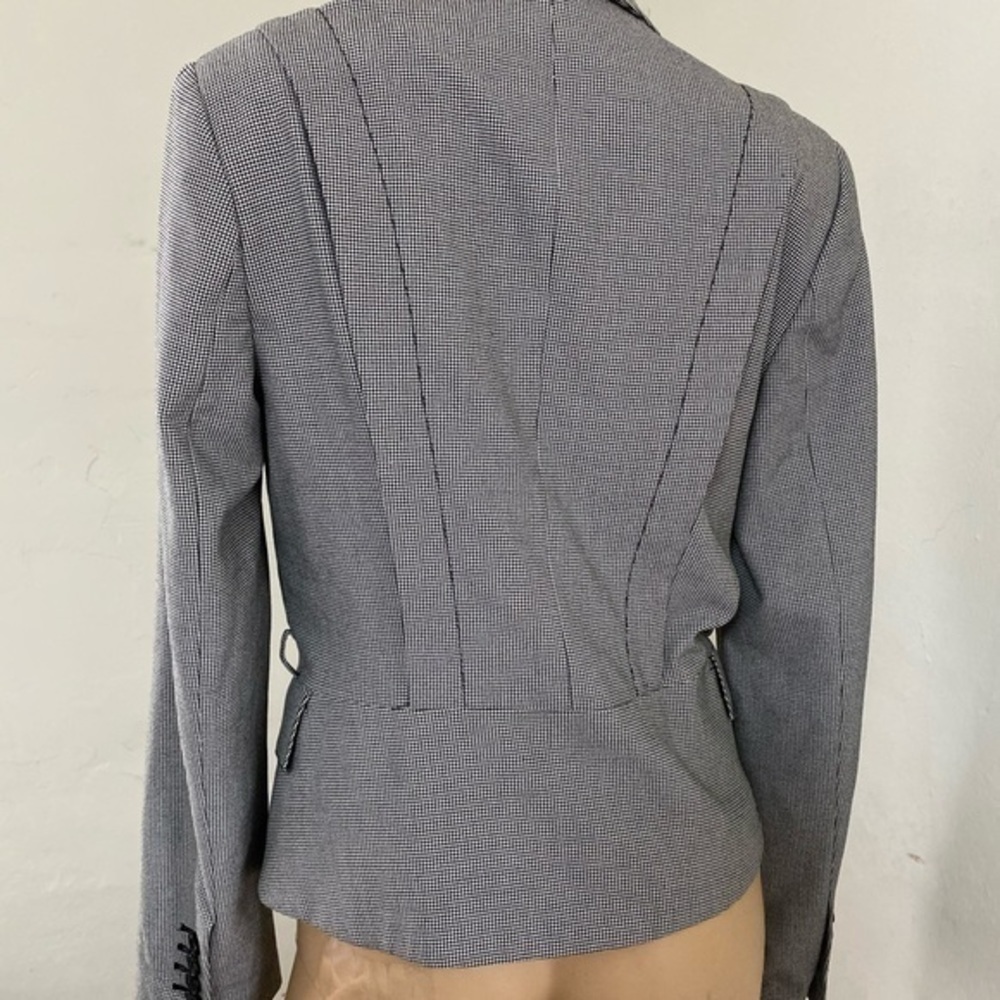 Zara Basic One Button Blazer Size M Houndthooth - image 5